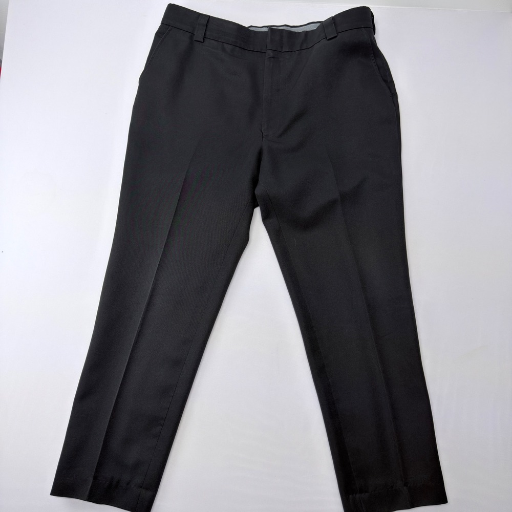 Blauer Mens Black Uniform Trousers Flat Front Straight Leg Pants Size 42 Reg